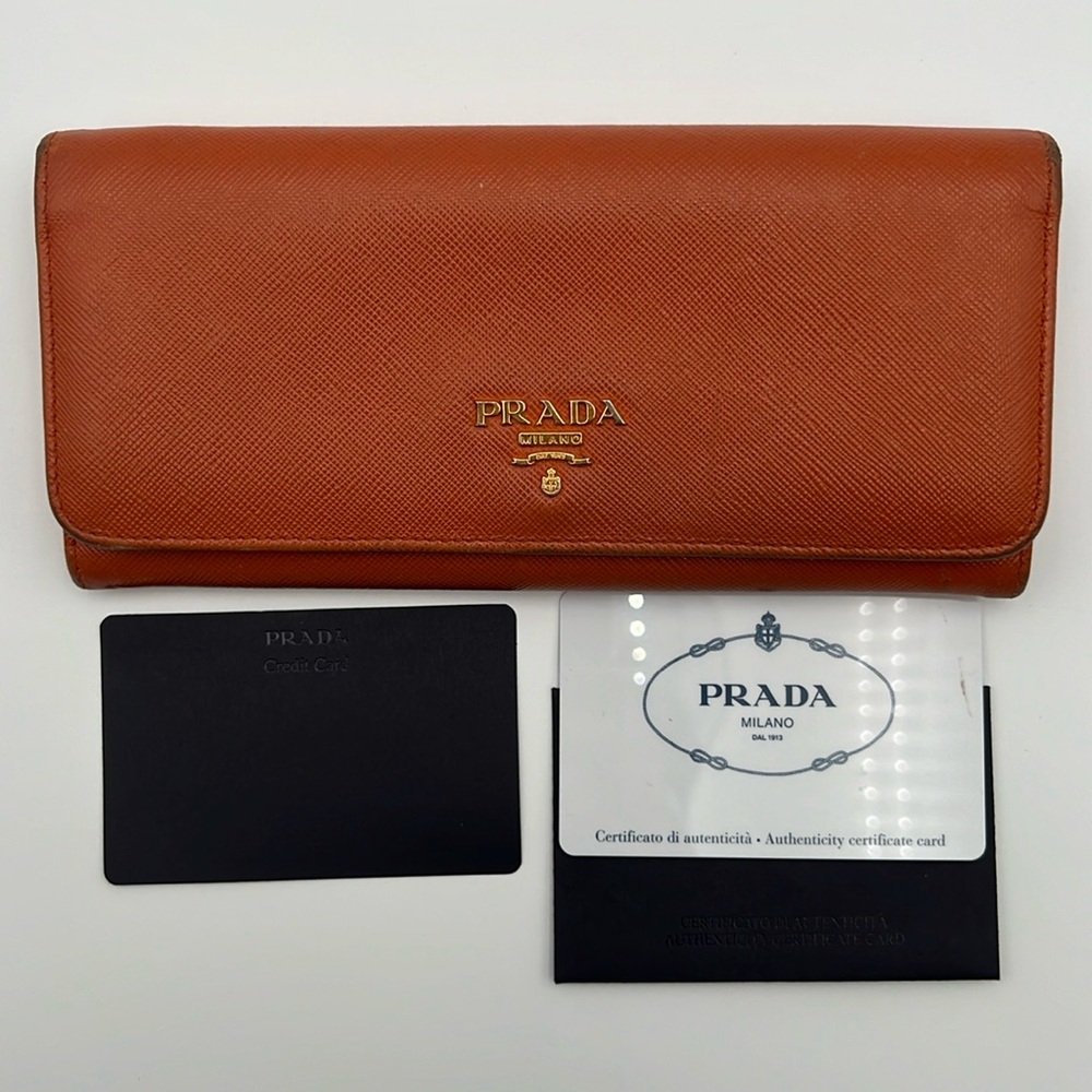 SOLD - Prada Saffiano Flap Continental Wallet